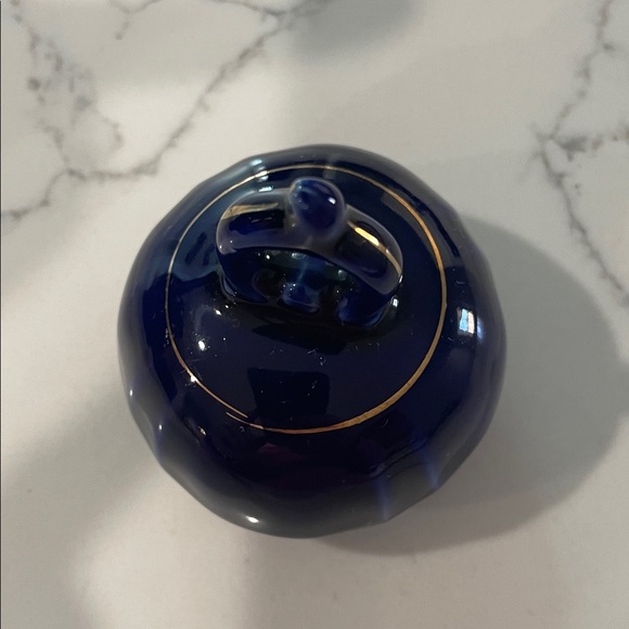 Vintage Yamato Japanese Cobalt Blue Porcelain Tea Set for 6 - Picture 10 of 16